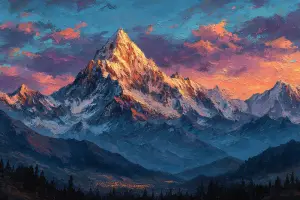 Original hand-painted oil painting style wall art design for hom...