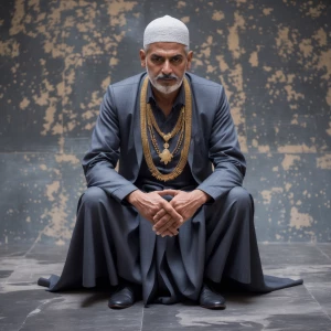 "رسم تعبيري واقعي-كرتوني لشخصين:
المحتال: رجل أنيق، ابتسامة ماكر...