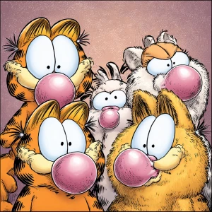 National Bubble Gum Day
February 6
(comic strip style; Garfield...