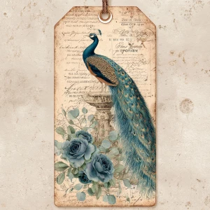 Print-ready shabby-chic tag, ~3×7 in portrait, 300 DPI, sRGB, 3...