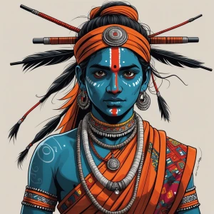 Create a image of Warli-Thangka Fusion " drawing make it simple