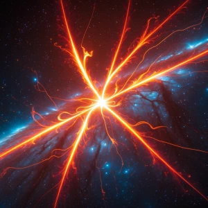 An otherworldly solar flare blazes with ethereal brilliance, its...