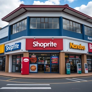 A small shopping centre with a Shoprite and a Shoprite liquor st...