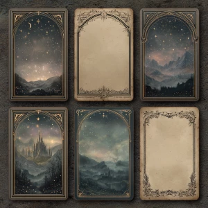 Print-ready vintage ephemera sheet with 6 coordinated journaling...