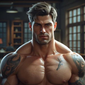 Realistic hunky guy