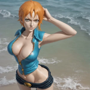 Nami aus One Piece, schlanke weibliche Figur, Full Portrait, Pho...