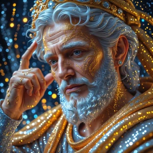 In the vibrant world of digital art, a bedazzling philosopher em...