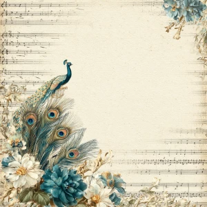 Print-ready shabby-chic collage page; A4 & US Letter full-bleed,...