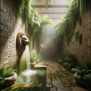 Shower 2 – Canopy Cascade: Lush indoor jungle shower designed li...