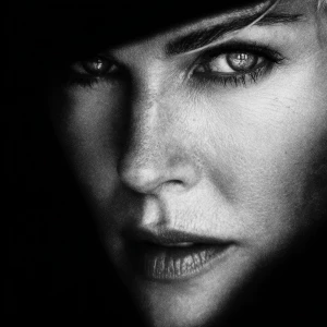 Ultra realistic big close-up portrait of Nicole Kidman, cinemati...