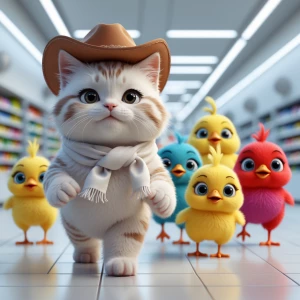 A highly detailed, colorful, and exaggerated 3D render in a Pixa...