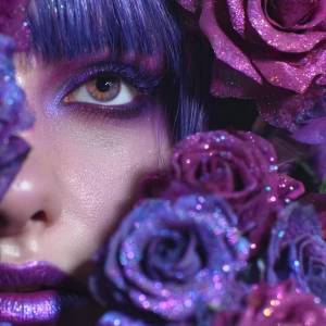 Macro close-up fashion shot of a beauty with the majestic wild r...