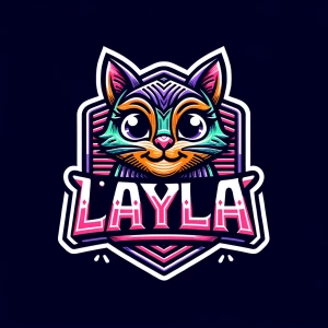 Create a logo with detailed font spelling out the name "LAYLA"....