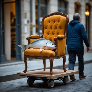 Create me an image with La Mamma Gaetano Pesce where the chair i...