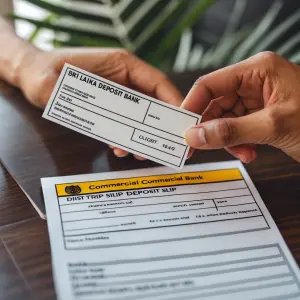 Create a Sri lanka commercial bank deposit slip