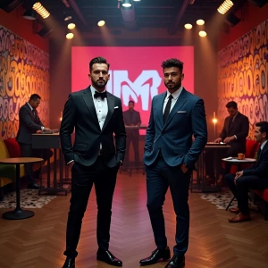 Create an image of an urban-themed music/entertainment news show...