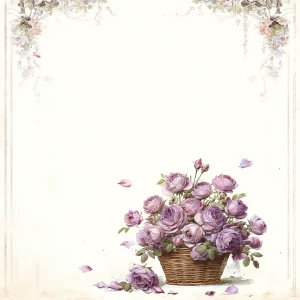 Victorian Mauve Rose Journal Page (Unlined, Basket Footer)
Print...