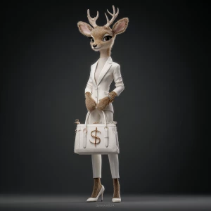 Create an ultra-realistic 8K illustration of a female anthropomo...