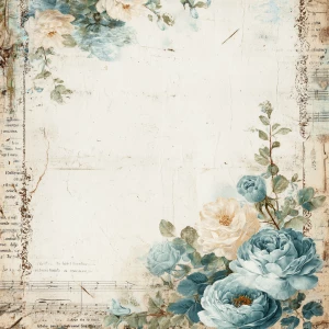 Print-ready shabby-chic collage background; A4 & US Letter full-...