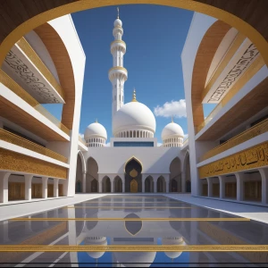 Describe the architectural features of The Grand Masjid — Masjid...