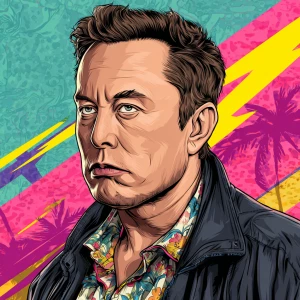 Elon Musk in GTA art style,  , in the style of a Grand Theft Aut...