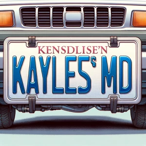 Create a picture of a number plate saying KAYLEE'S MD