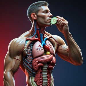 Full‑body anatomical sip: Surreal 3D anatomical illustration of...