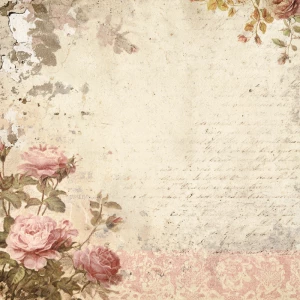 Shabby chic vintage scrapbook background paper, 12x12 inch print...