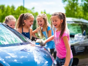 A group of stylish and energetic young tween girls enthusiastica...