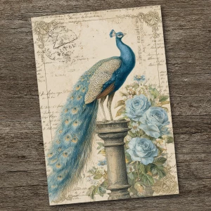 Print-ready shabby-chic postcard, 4×6 in portrait, 300 DPI, sRGB...