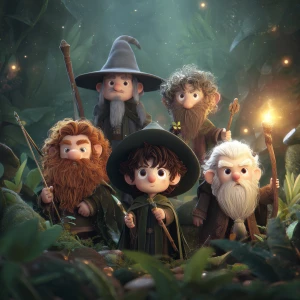 The Fellowship of the Ring in Pixar style