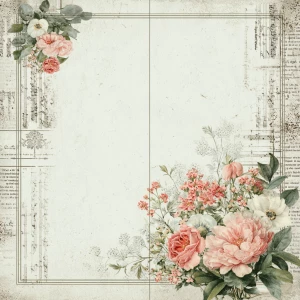 Print-ready shabby-chic collage background; A4 & US Letter full-...