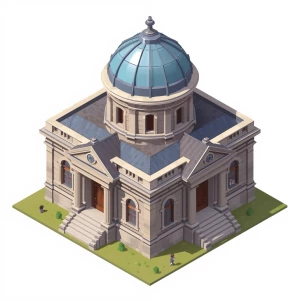 Isometric 2.5D Kingshot-like mobile strategy building, Academy l...