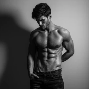 Generate an image of a person exuding confidence while elegantly...