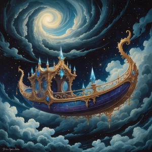 In a shadowed corner of an alien world, a radiant gothic galacti...