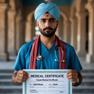 Create a Medical Certificate of name Darsh Kuhad