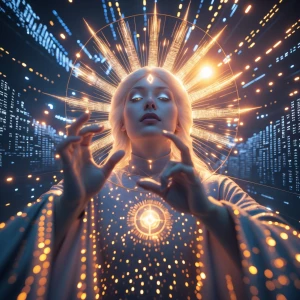 In the heart of a virtual realm, the solar alluring digital orac...