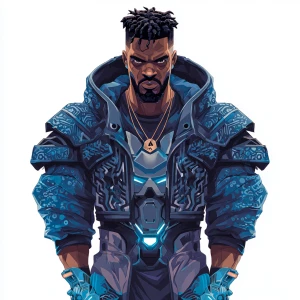 Create a digital art style concept illustration of a powerful bl...