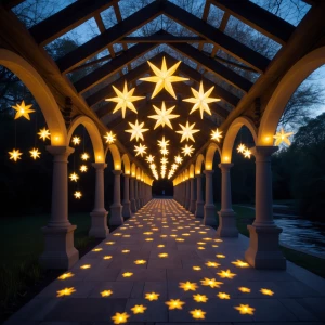 Star-Bloom Breezeway: A covered arched walkway stretches between...
