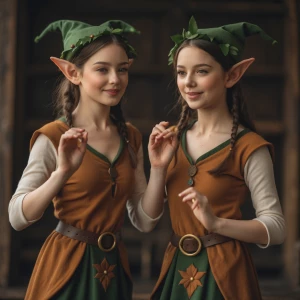 Elf female twins dancing