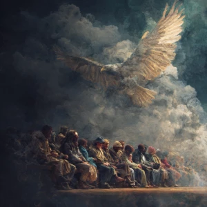 Create an image inspired by the biblical text Isaiah 40:31, depi...