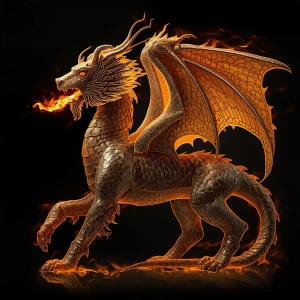 A hauntingly regal chimera, its majestic form a fusion of lion,...