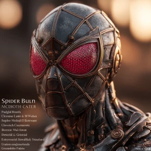 A hyper-realistic close-up portrait of a robotic, biomechanical...