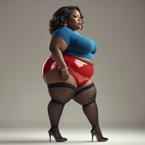 Ebony chubby bbw african women with huge curves and booty 50-yea...