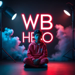 A modern roasting studio background, dramatic lighting, dark aes...