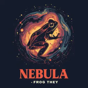 exquisite high fashion design of Nebula-frog surrounded by a vib...