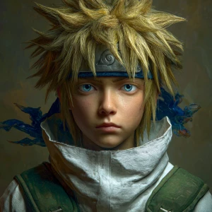 Ultra realistic anime portrait of a young male ninja, inspired b...