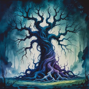 A hauntingly beautiful macabre binary tree entity emerges from t...