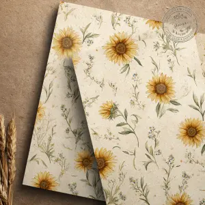flat printable background paper, farmhouse prairie floral design...