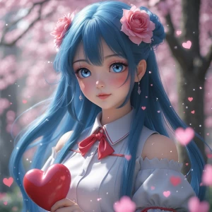 Anime girl in love